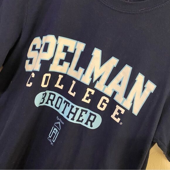Spell college Brother Russell Athletic Blue Short Sleeve Tee - Picture 4 of 6